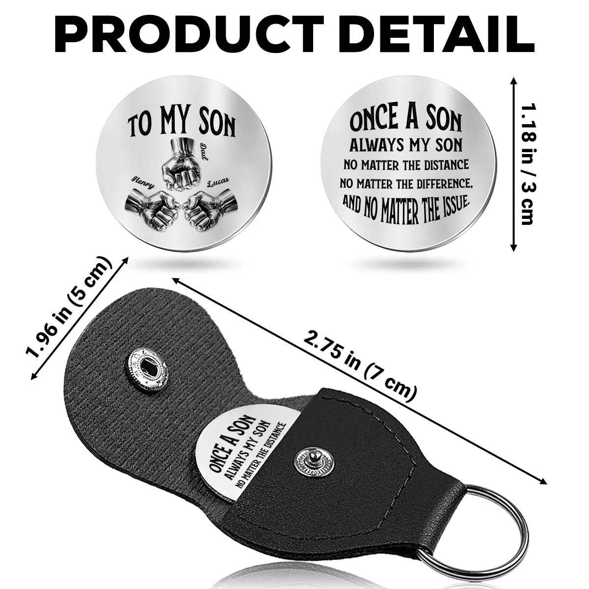 Once A Son And Always My Son - Personalized Custom Pocket Hug - Image 5