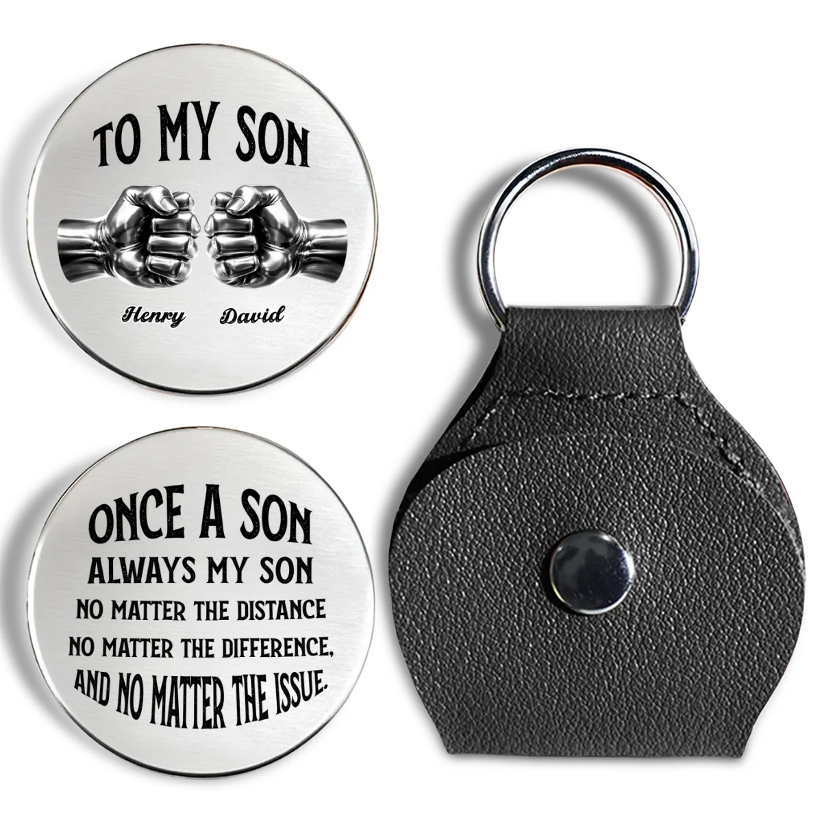 Once A Son And Always My Son - Personalized Custom Pocket Hug - Image 7