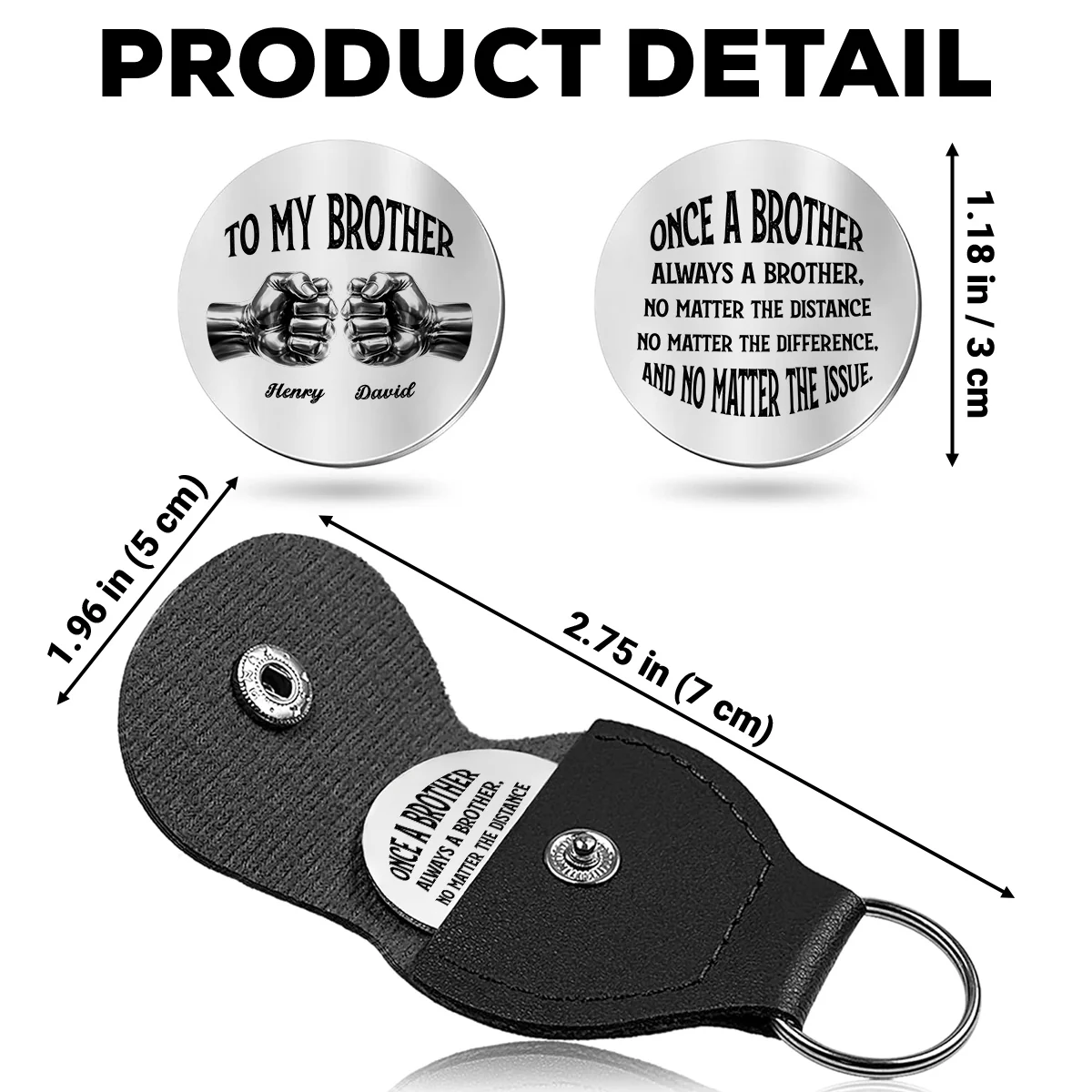 Once A Brother And Always A Brother - Personalized Custom Pocket Hug - Image 4