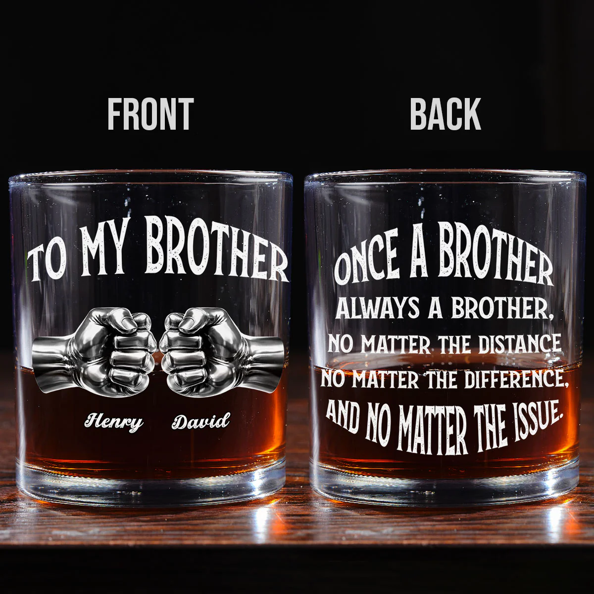 Once A Brother And Always A Brother - Personalized Custom Whiskey Glass