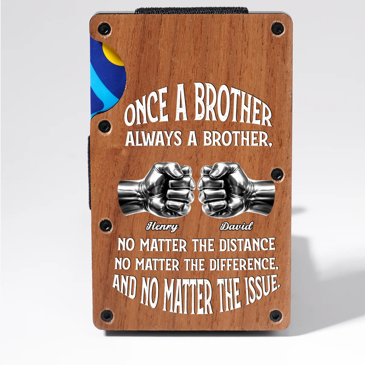 Once A Brother And Always A Brother - Personalized Custom Wooden Card Holder - Image 7