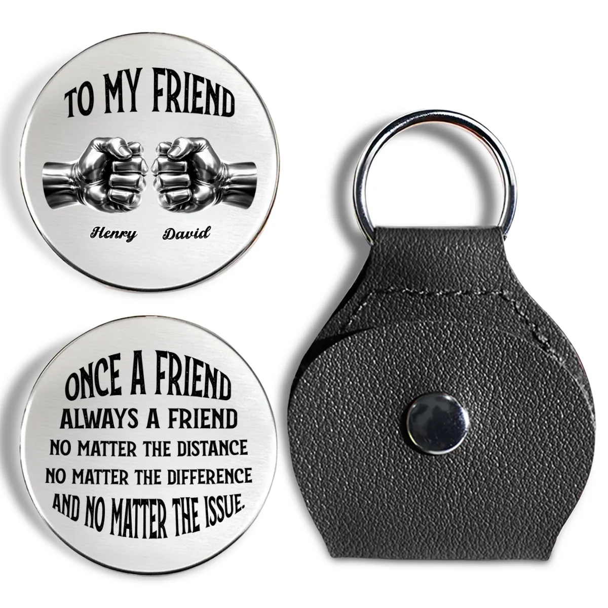 Once A Friend And Always A Friend - Personalized Custom Pocket Hug - Image 7