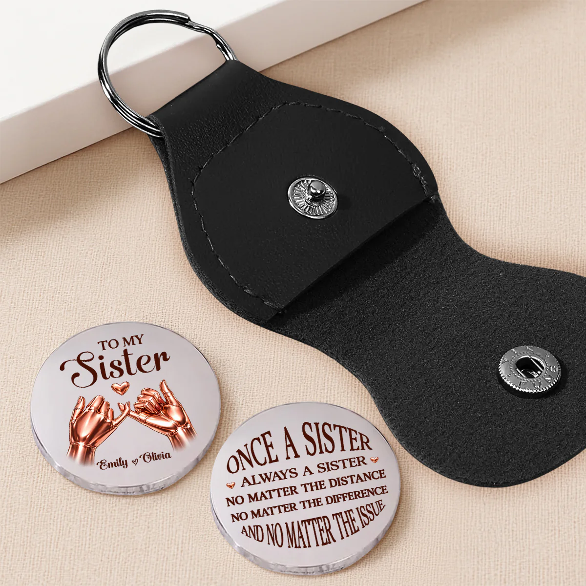 Once A Sister And Always A Sister - Personalized Custom Pocket Hug - Image 2
