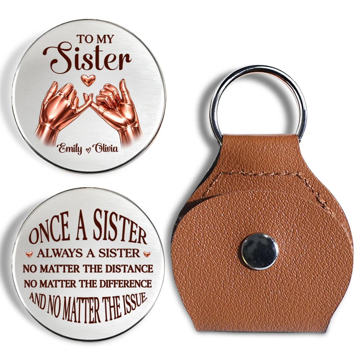 Once A Sister And Always A Sister - Personalized Custom Pocket Hug - Image 6