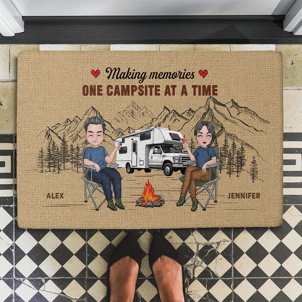 One Campsite At A Time - Personalized Custom Doormat - Image 2