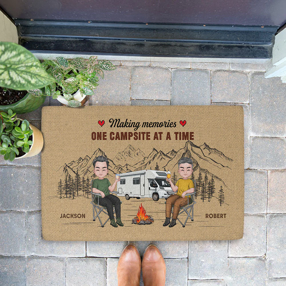 One Campsite At A Time - Personalized Custom Doormat - Image 4