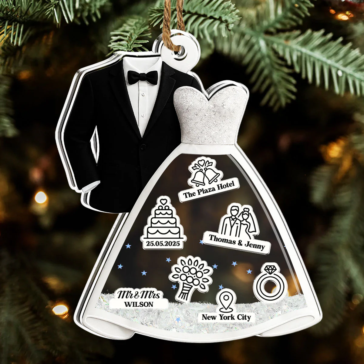 One Day To Day One - Personalized Custom Acrylic Shaker Ornament - Image 2