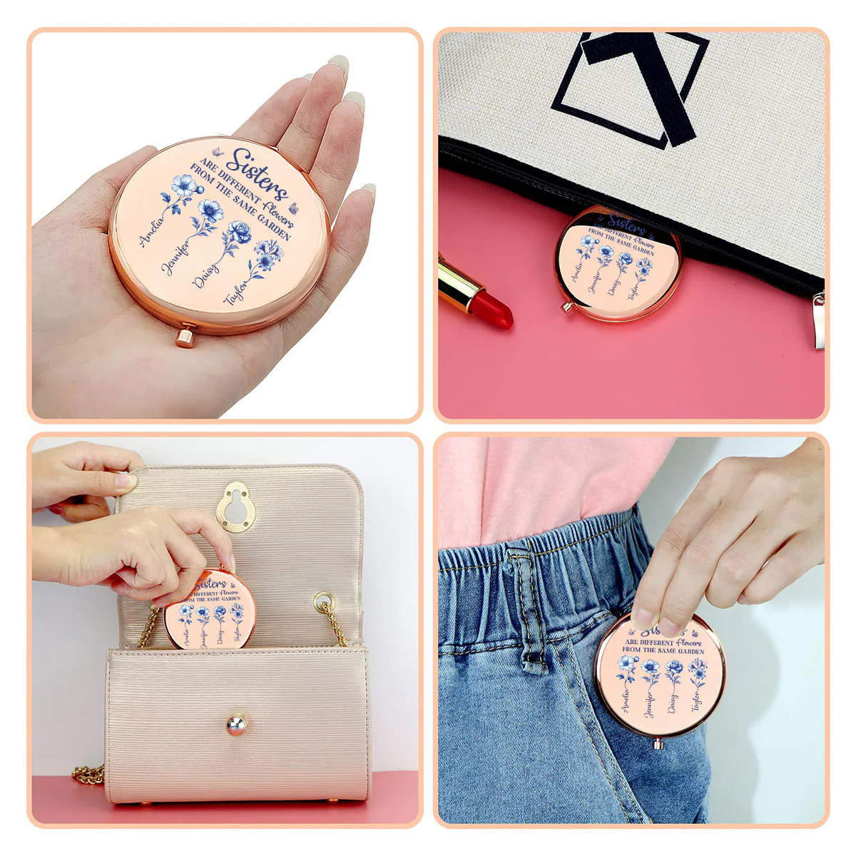 One Garden Endless Flowers - Personalized Custom Compact Mirror - Image 5