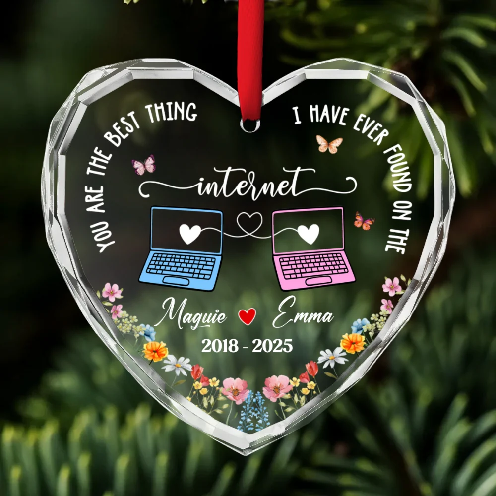 Online Lover - Personalized Custom Glass Ornament - Image 7