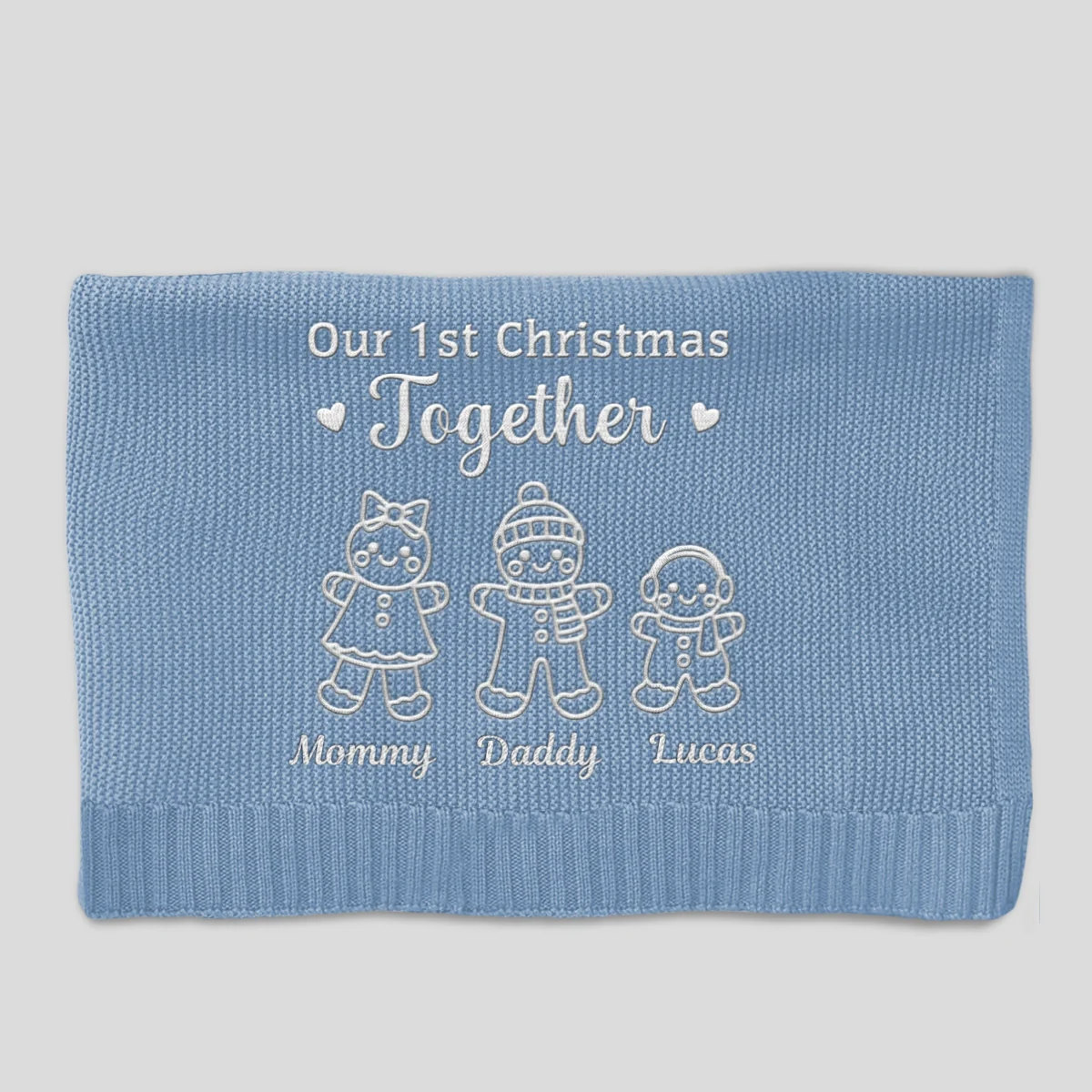 Our 1st Christmas Together - Personalized Custom Embroidered Knitted Baby Blanket - Image 8