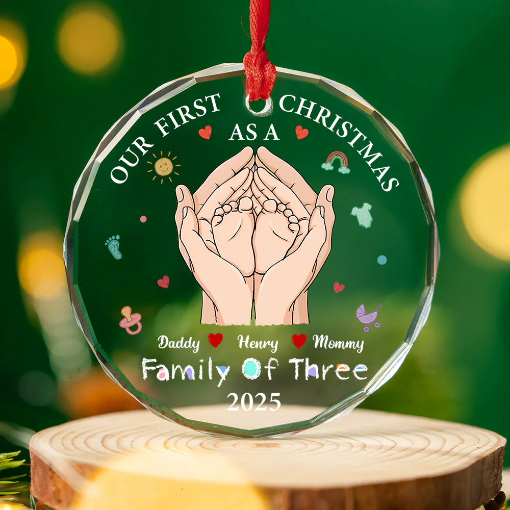 Our 1st Xmas Together - Personalized Custom Glass Ornament - Image 3