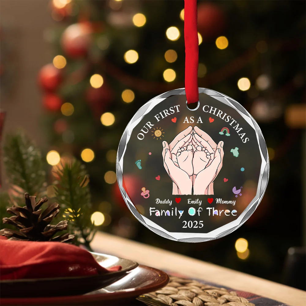 Our 1st Xmas Together - Personalized Custom Glass Ornament - Image 4