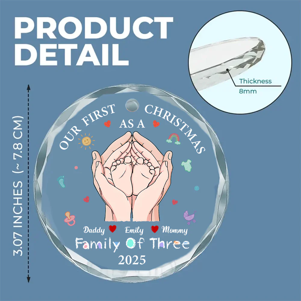 Our 1st Xmas Together - Personalized Custom Glass Ornament - Image 6
