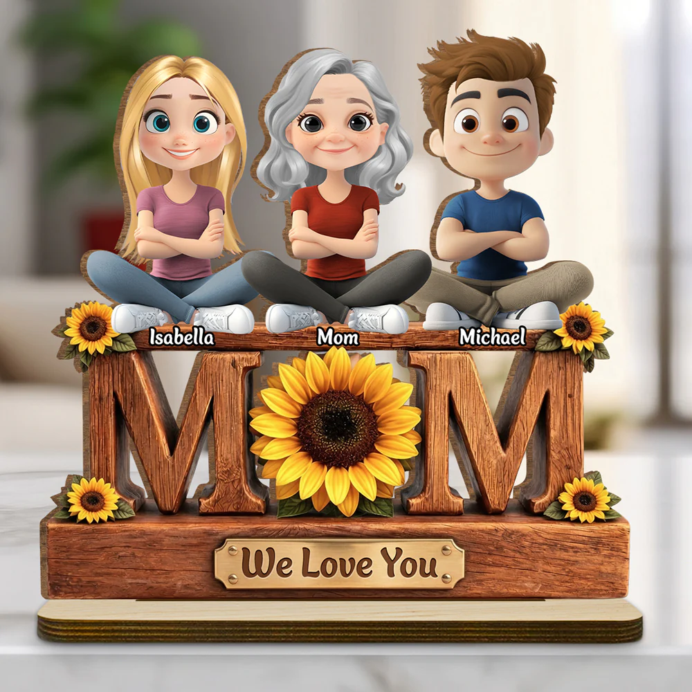 Our Amazing Mommy - Personalized Custom 2-Layer Wood Plaque With Flat Base
