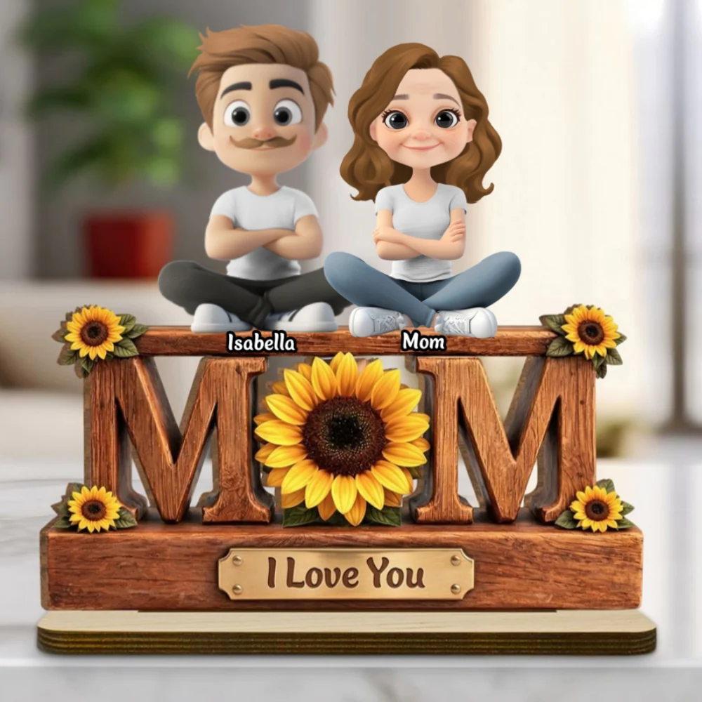 Our Amazing Mommy - Personalized Custom 2-Layer Wood Plaque With Flat Base - Image 7