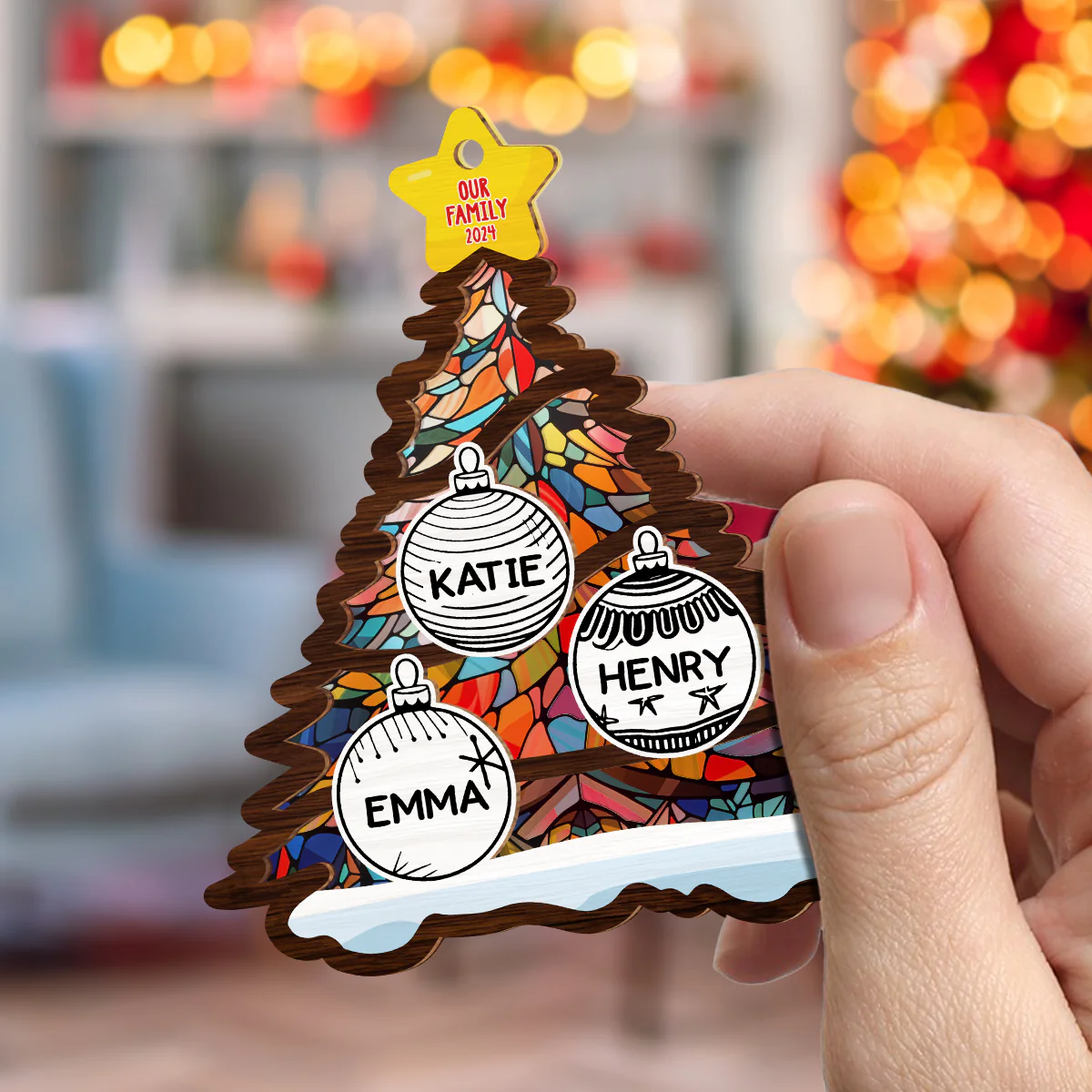 Our Beloved Family - Personalized Custom Suncatcher Ornament - Image 2