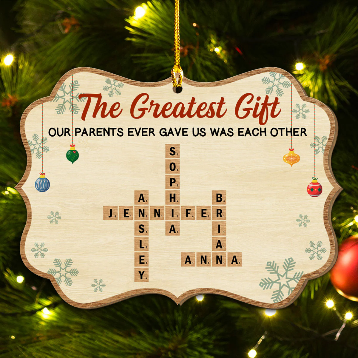 Our Best Gift Was Each Other - Personalized Custom Wood Ornament - Image 4