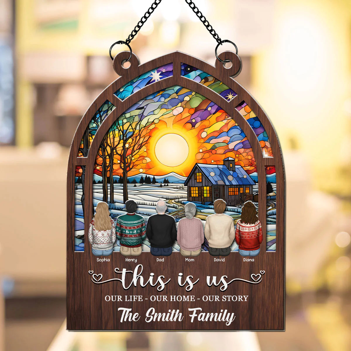 Our Bond Is Unbreakable - Personalized Custom Suncatcher - Image 4