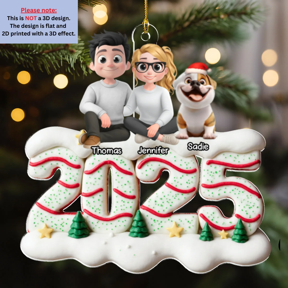 Our Christmas Cake - Personalized Custom Acrylic Ornament - Image 5