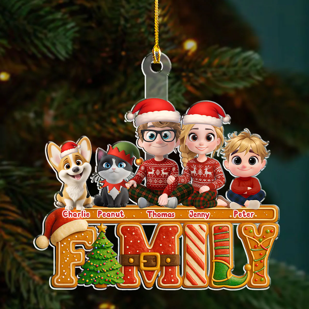 Our Christmas Laughter - Personalized Custom Acrylic Ornament - Image 4