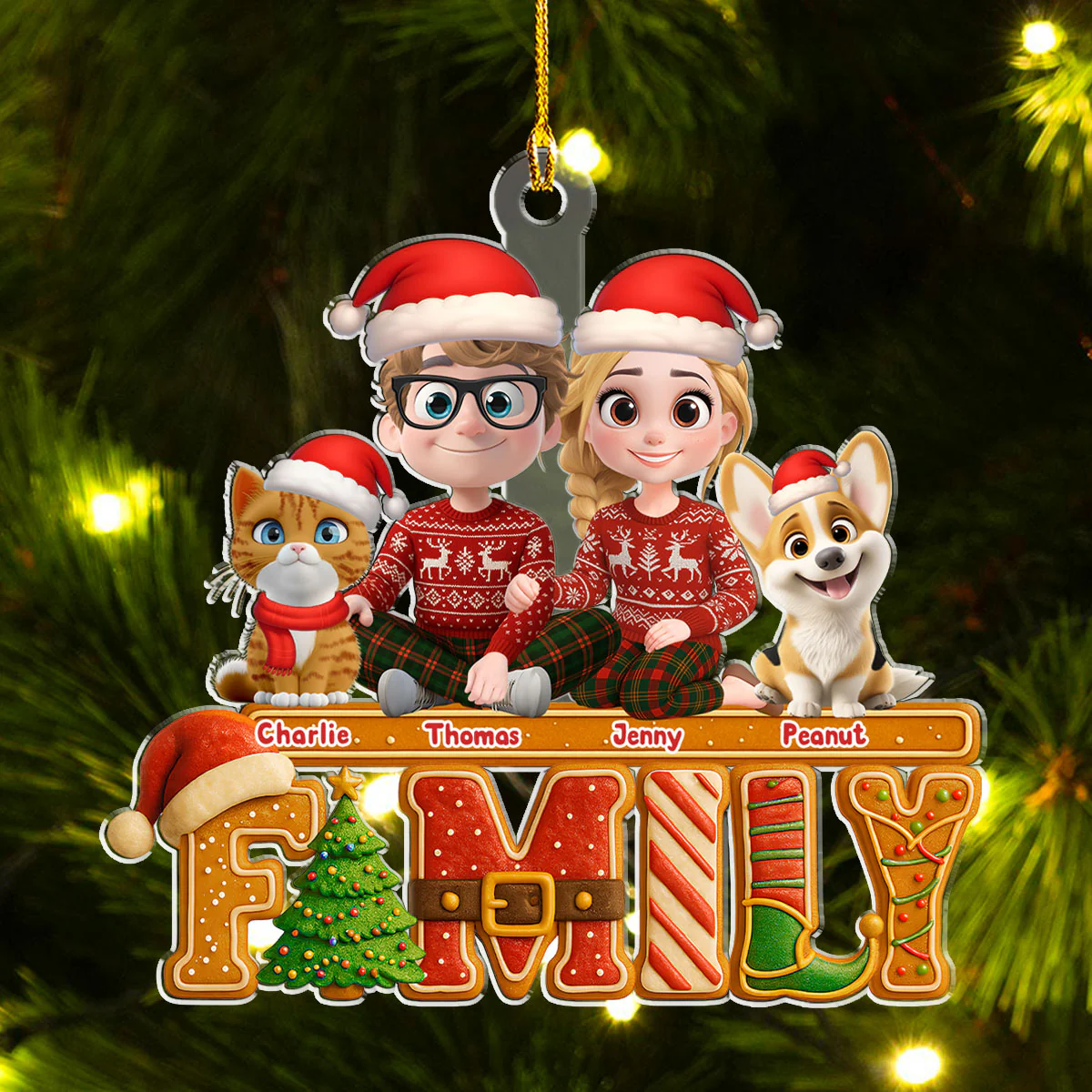 Our Christmas Laughter - Personalized Custom Acrylic Ornament - Image 5
