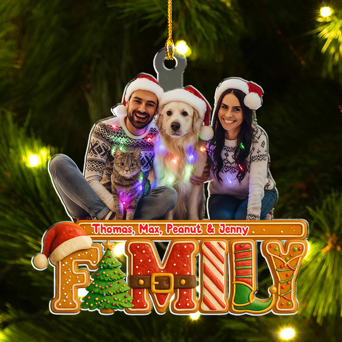 Our Christmas Laughter Photo - Personalized Custom Acrylic Ornament - Image 2