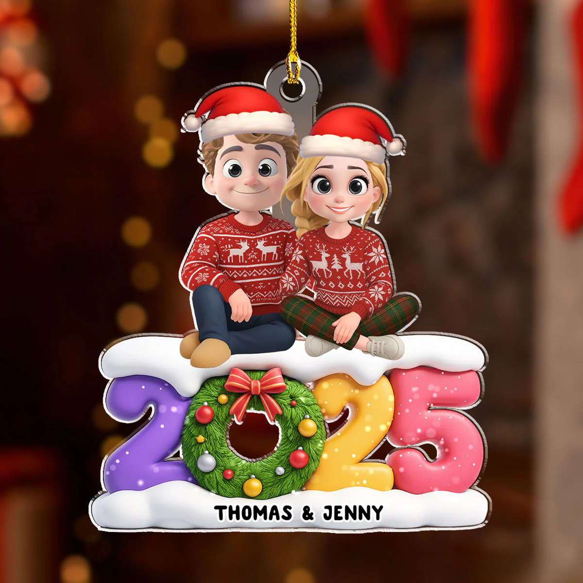 Our Christmas Our Love - Personalized Custom Acrylic Ornament - Image 4