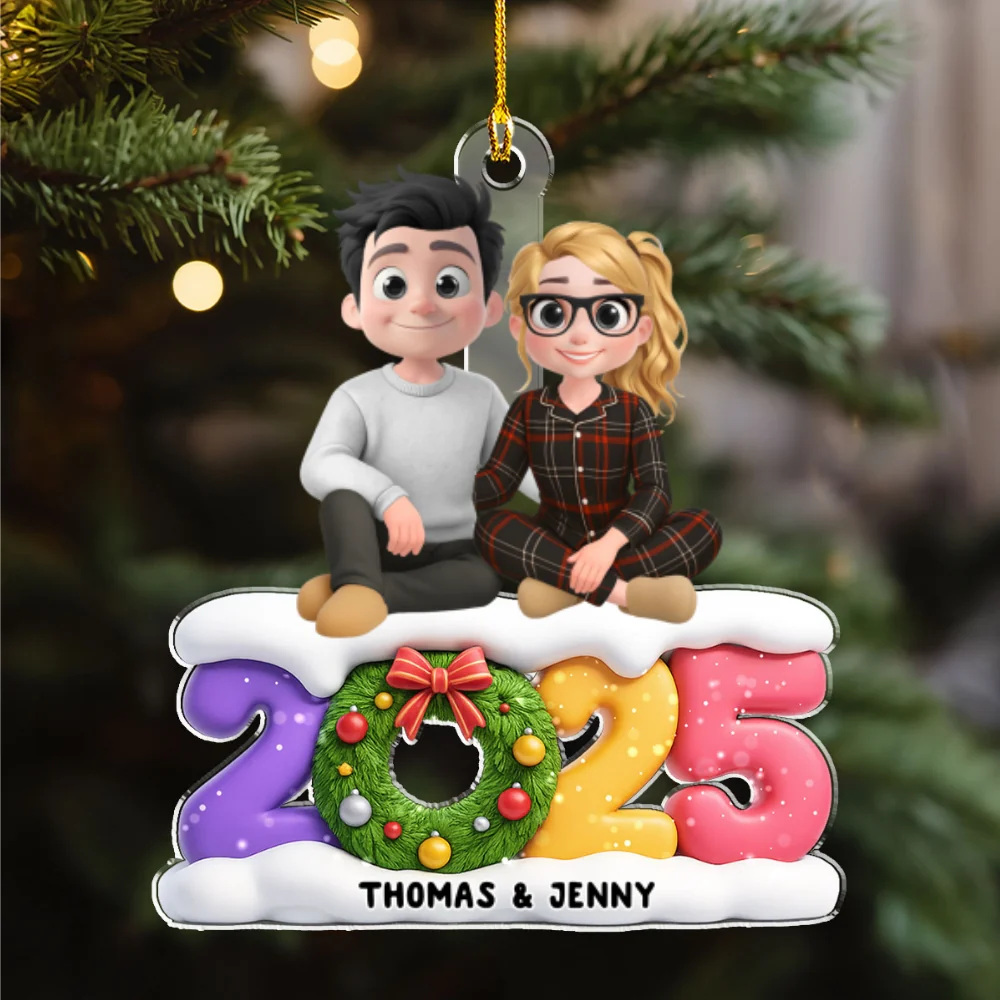 Our Christmas Our Love - Personalized Custom Acrylic Ornament - Image 7