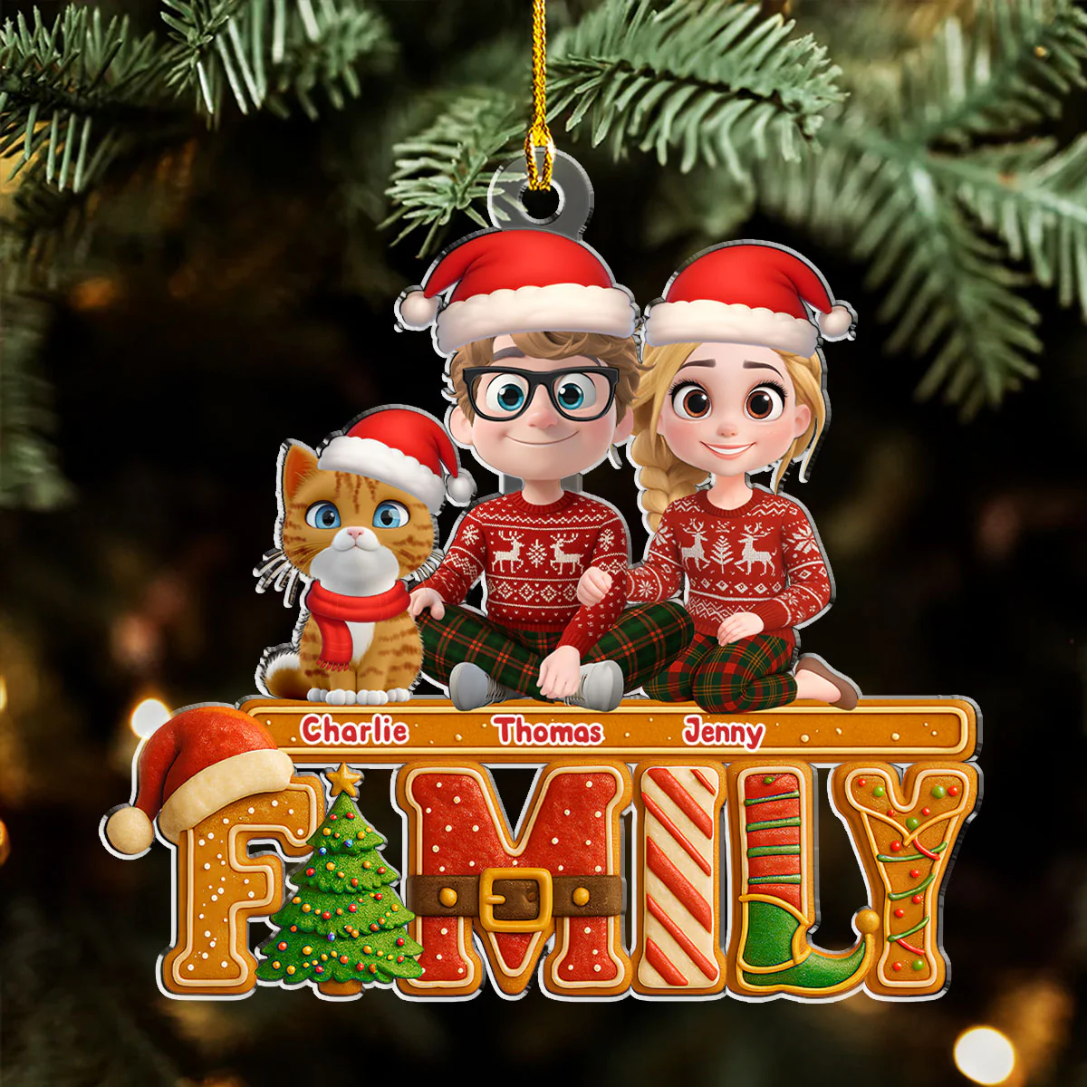 Our Christmas Story - Personalized Custom Acrylic Ornament - Image 3