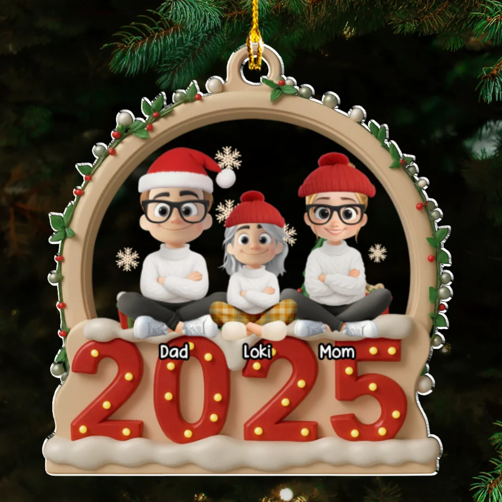 Our Christmas Together With Cats - Personalized Custom Acrylic Ornament - Image 6