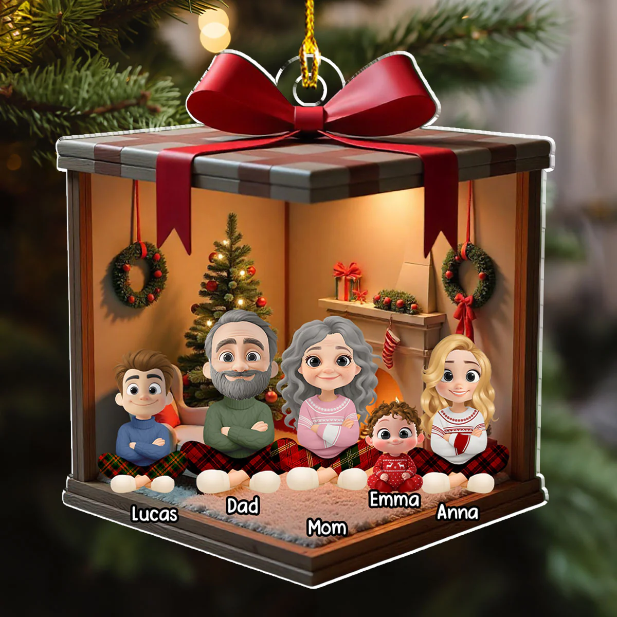 Our Cozy Christmas Together - Personalized Custom Acrylic Ornament - Image 3