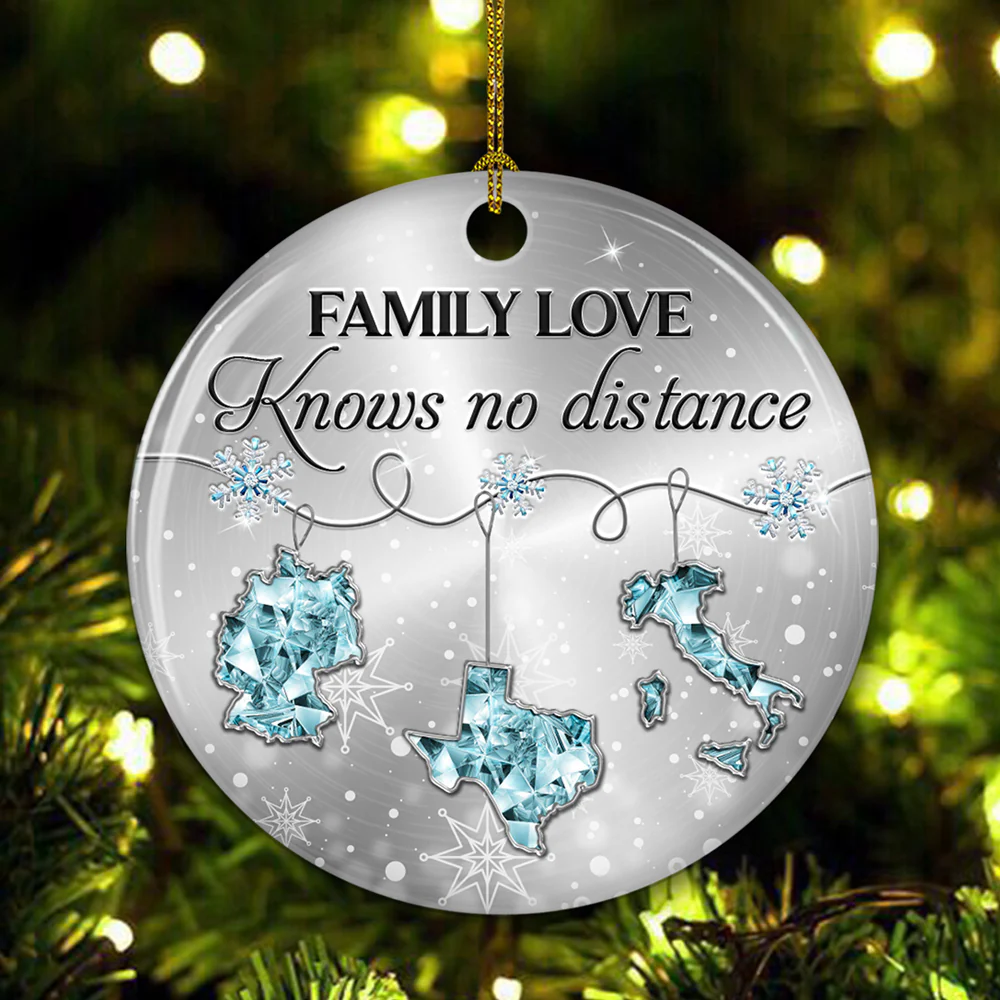Our Family 2025 - Personalized Custom 3D Inflated Effect Ceramic Ornament - Image 2