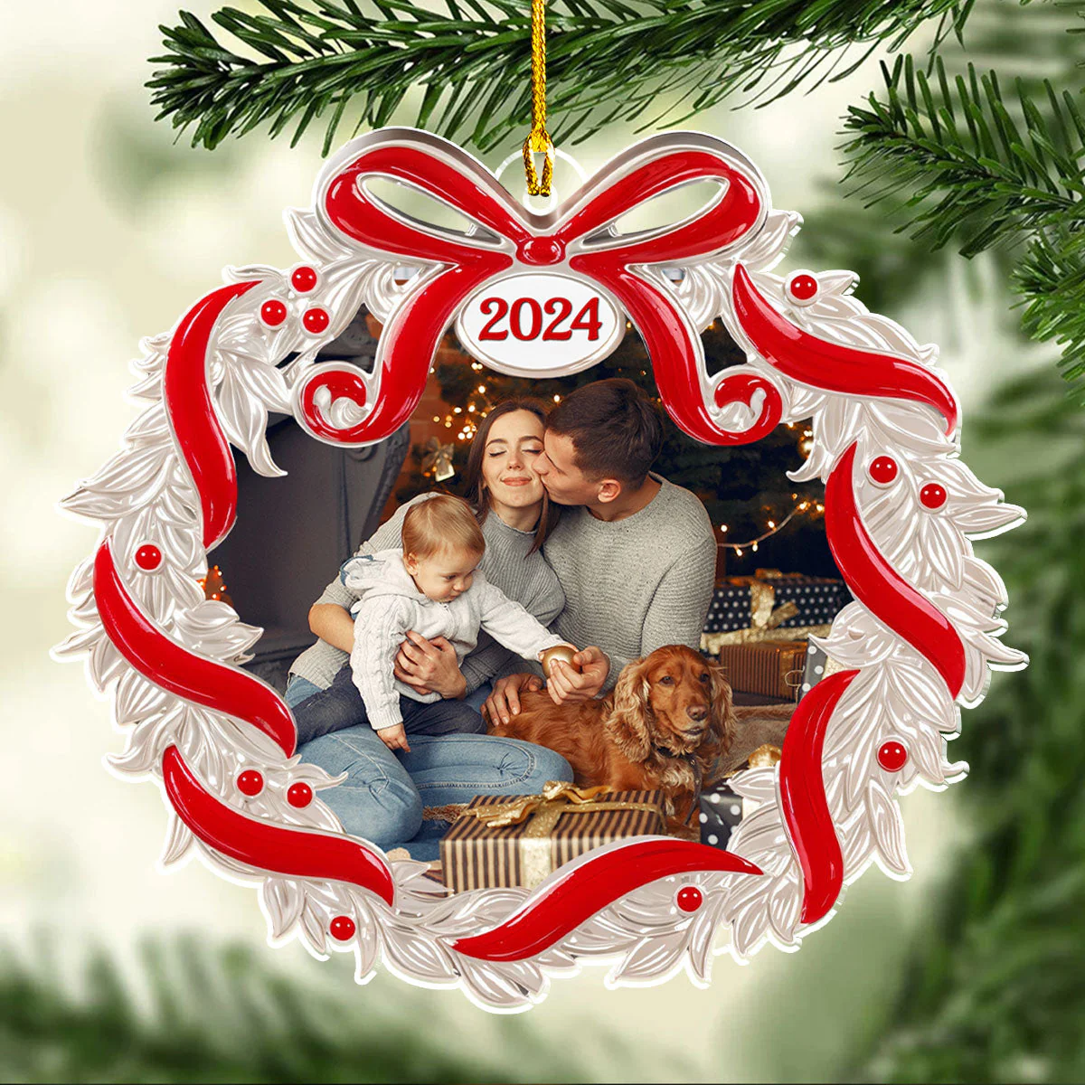 Our Family Christmas 2024 - Personalized Custom Acrylic Ornament - Image 3