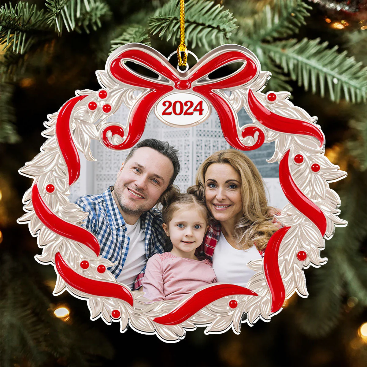 Our Family Christmas 2024 - Personalized Custom Acrylic Ornament - Image 4
