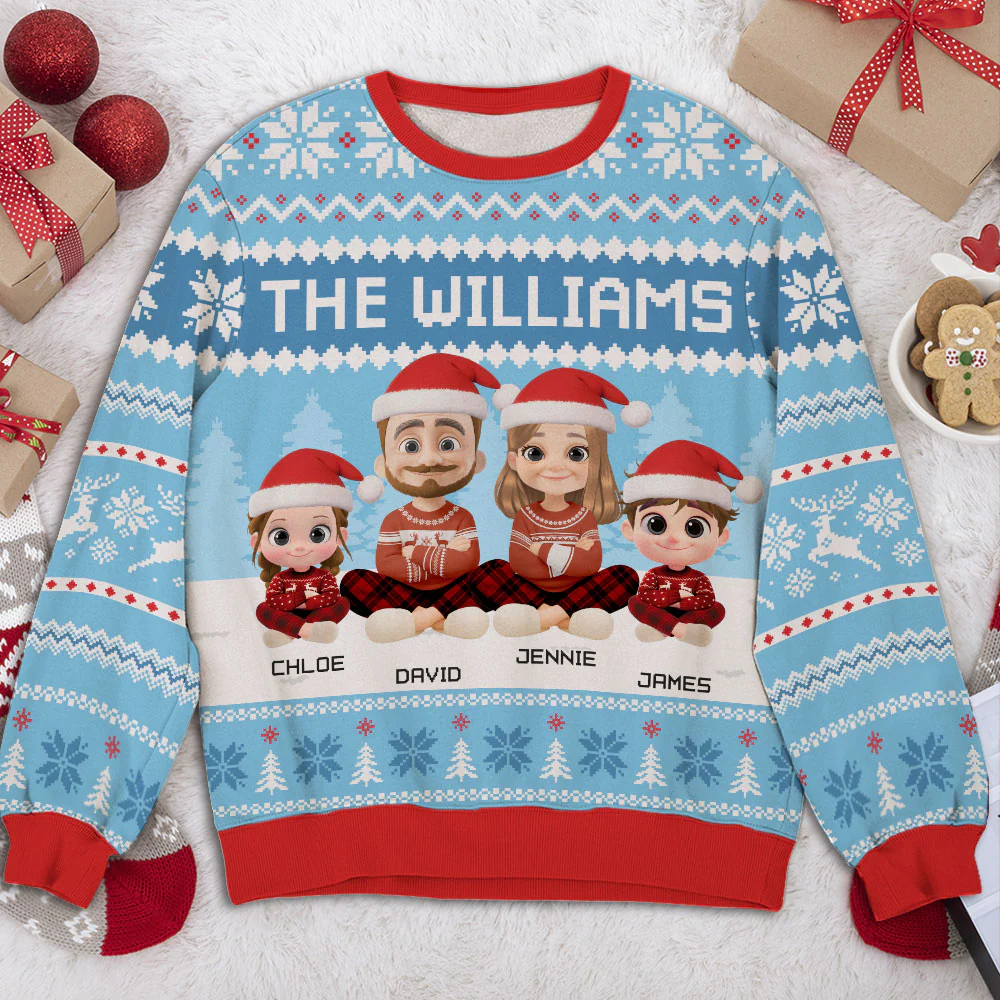 Our Family Christmas Sweatshirt - Personalized Custom All-Over-Print Sweatshirt - Image 2