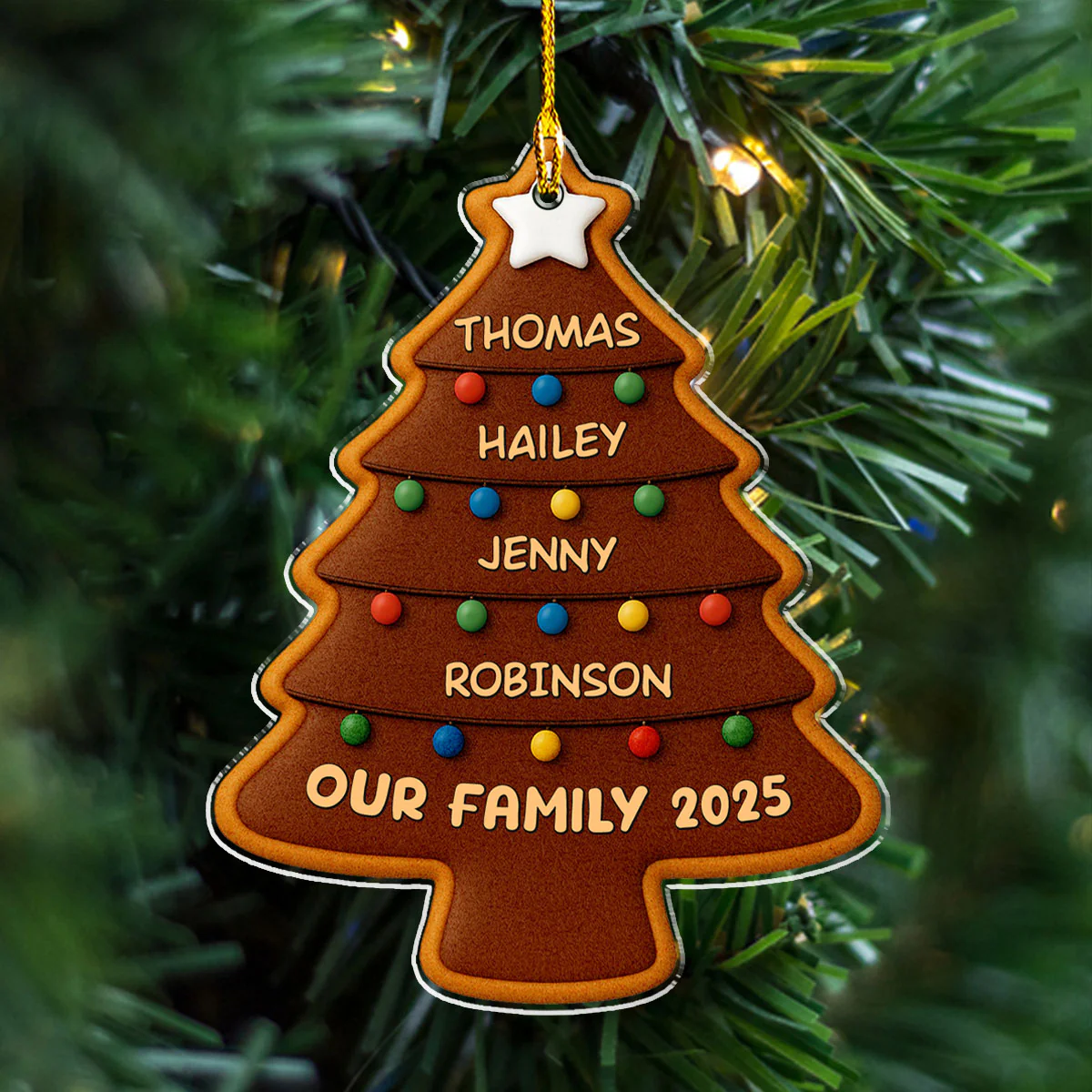 Our Family Christmas Tree 2025 - Personalized Custom Acrylic Ornament - Image 4