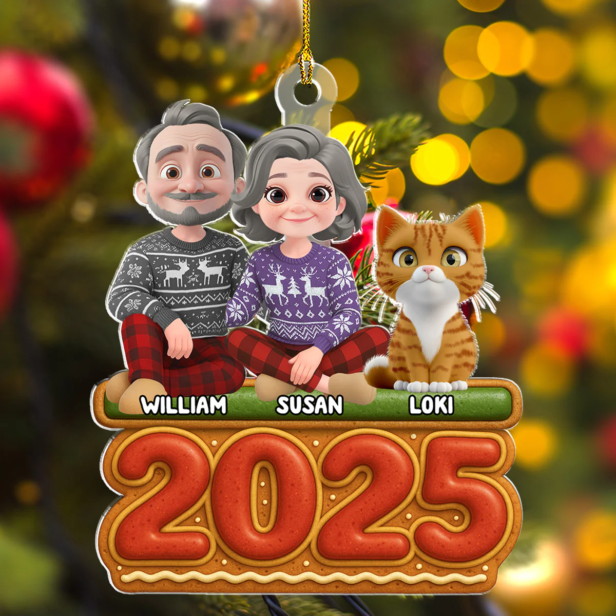 Our Family Cookies Cat Version - Personalized Custom Acrylic Ornament - Image 2