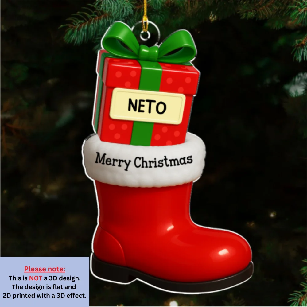 Our Family Is A Gift From Santa - Personalized Custom Acrylic Ornament - Image 6