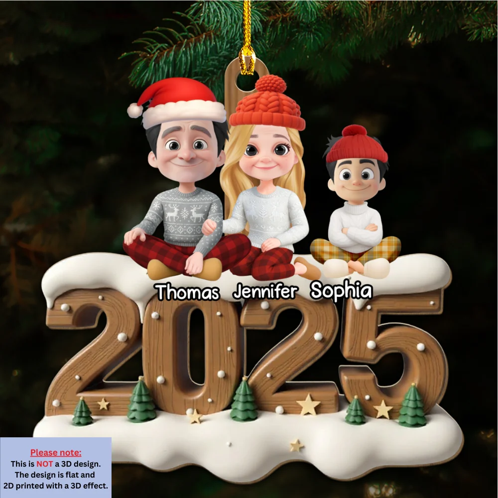 Our Family Now Onwards - Personalized Custom 3D Effect Wood Ornament - Image 5