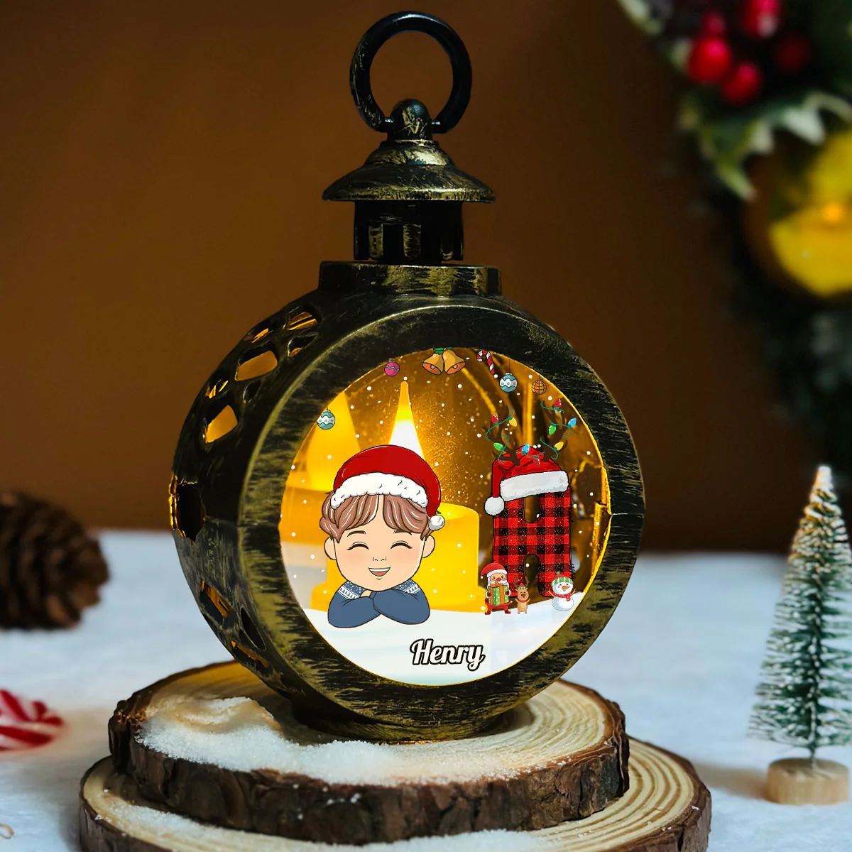 Our Family - Personalized Custom Christmas Lantern - Image 5