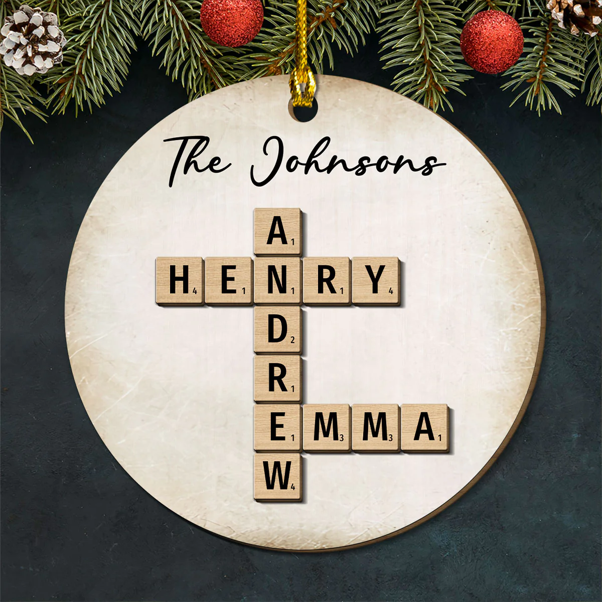 Our Family - Personalized Custom Freeshape 2-Layered Wood Ornament - Image 4
