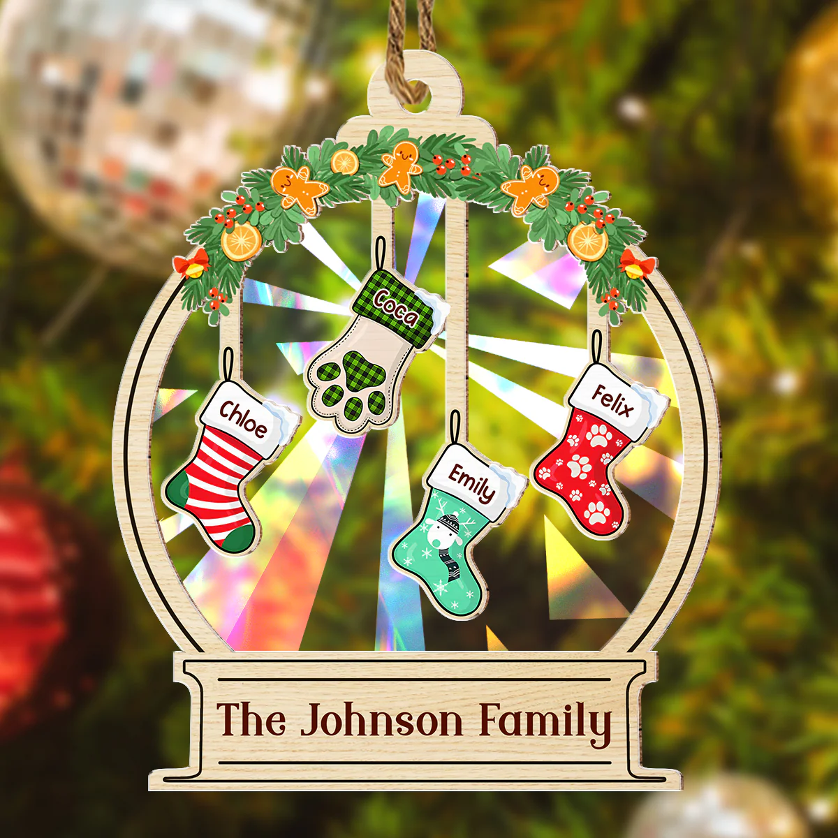 Our Family - Personalized Custom Rainbow Ornament - Image 2