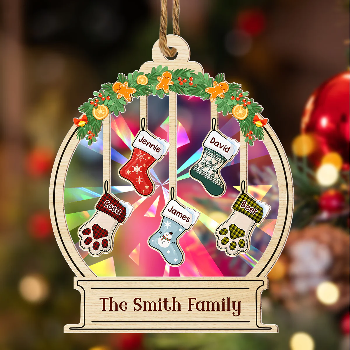 Our Family - Personalized Custom Rainbow Ornament - Image 3