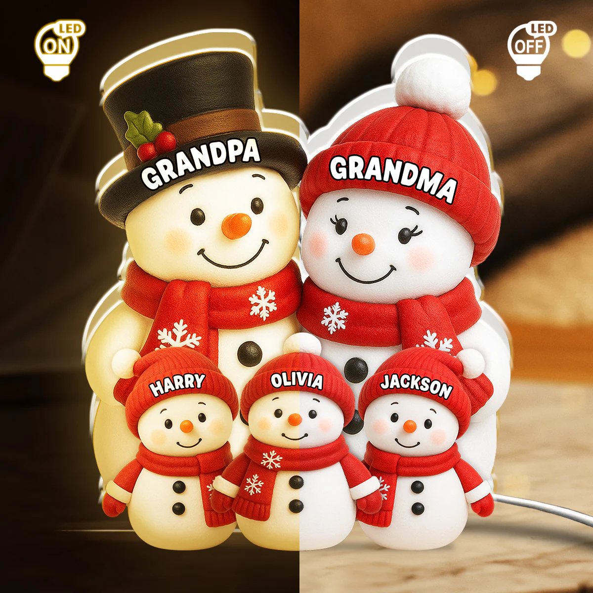 Our Family Snow - Personalized Light Box - Image 5