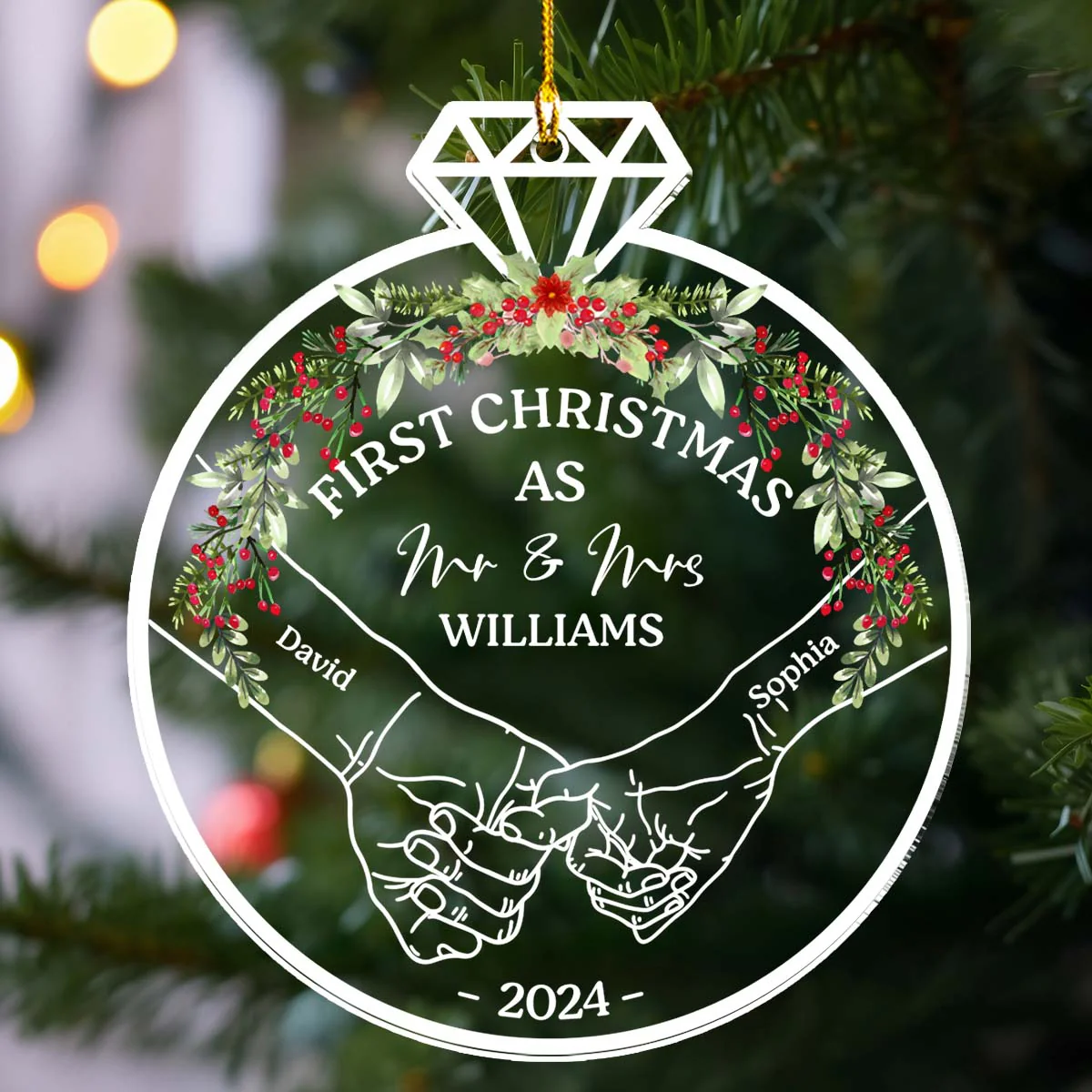 Our First Christmas 2024 - Personalized Custom Acrylic Ornament - Image 4