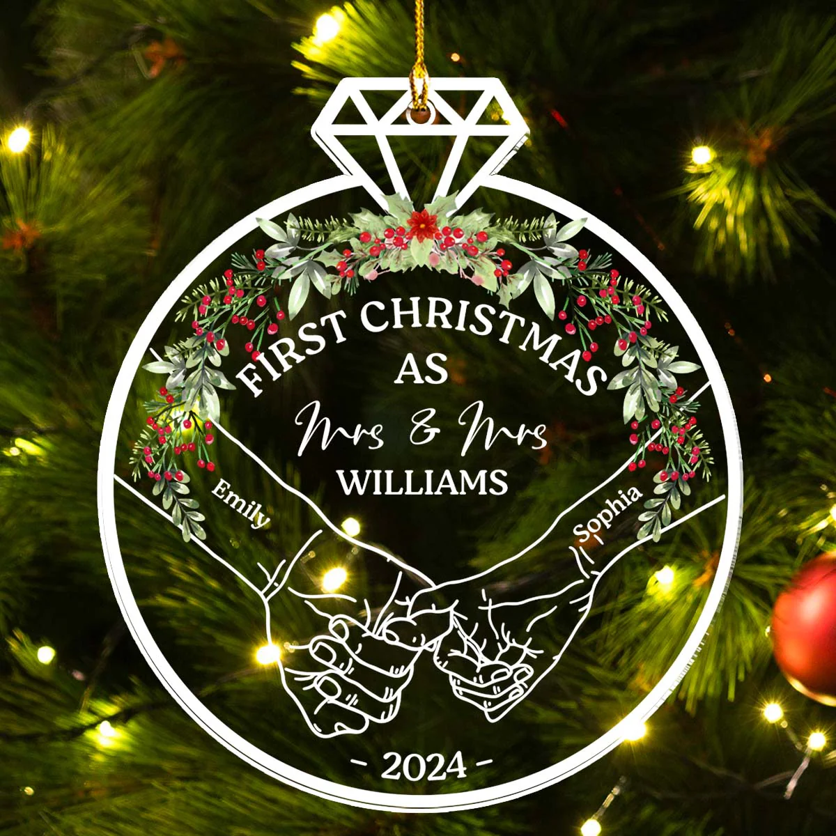 Our First Christmas 2024 - Personalized Custom Acrylic Ornament - Image 5