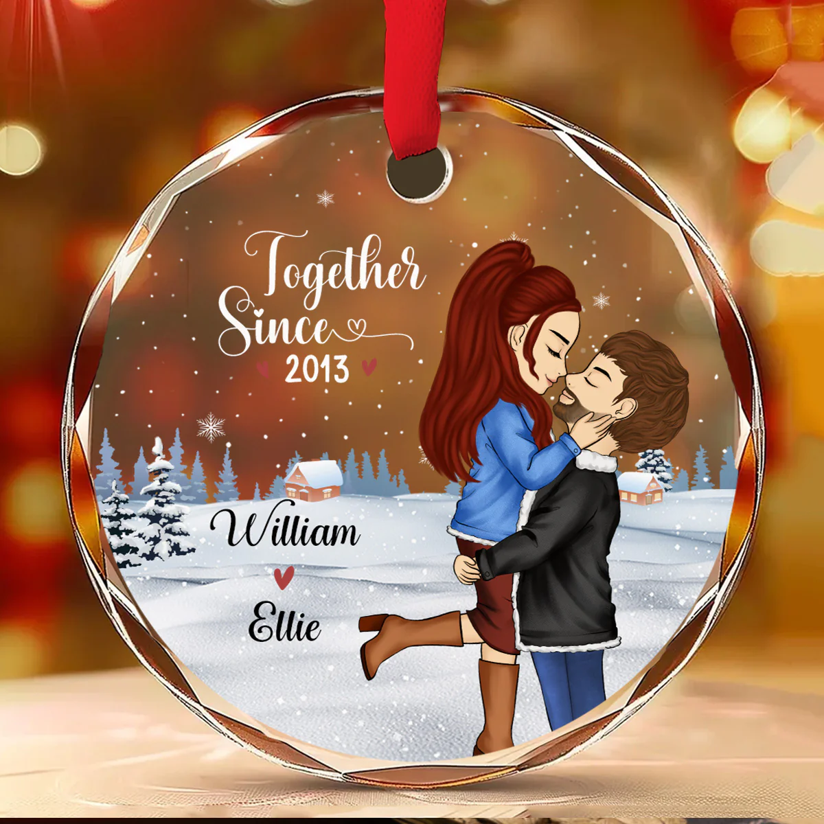 Our First Christmas 2024 - Personalized Custom Glass Ornament - Image 2
