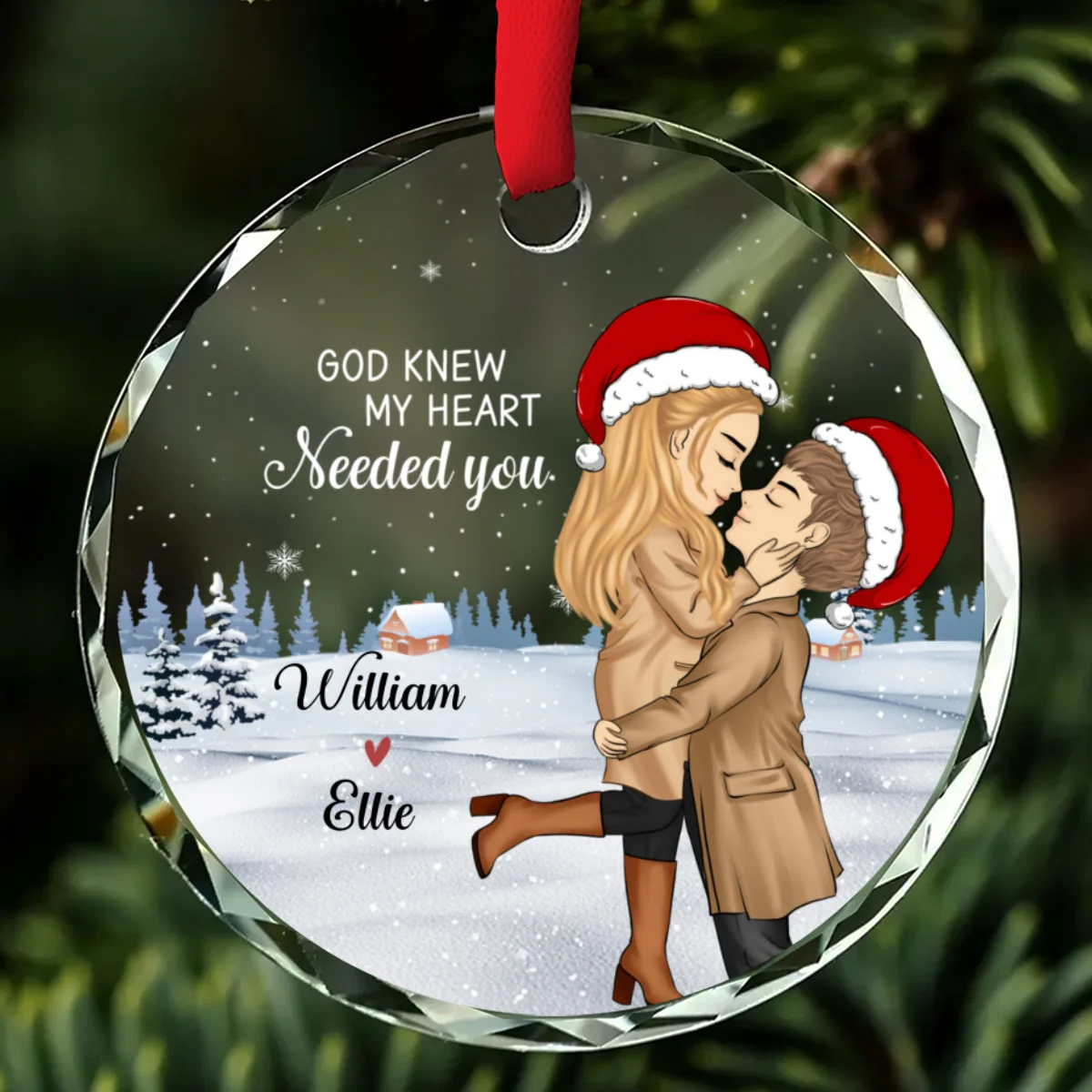 Our First Christmas 2024 - Personalized Custom Glass Ornament - Image 6