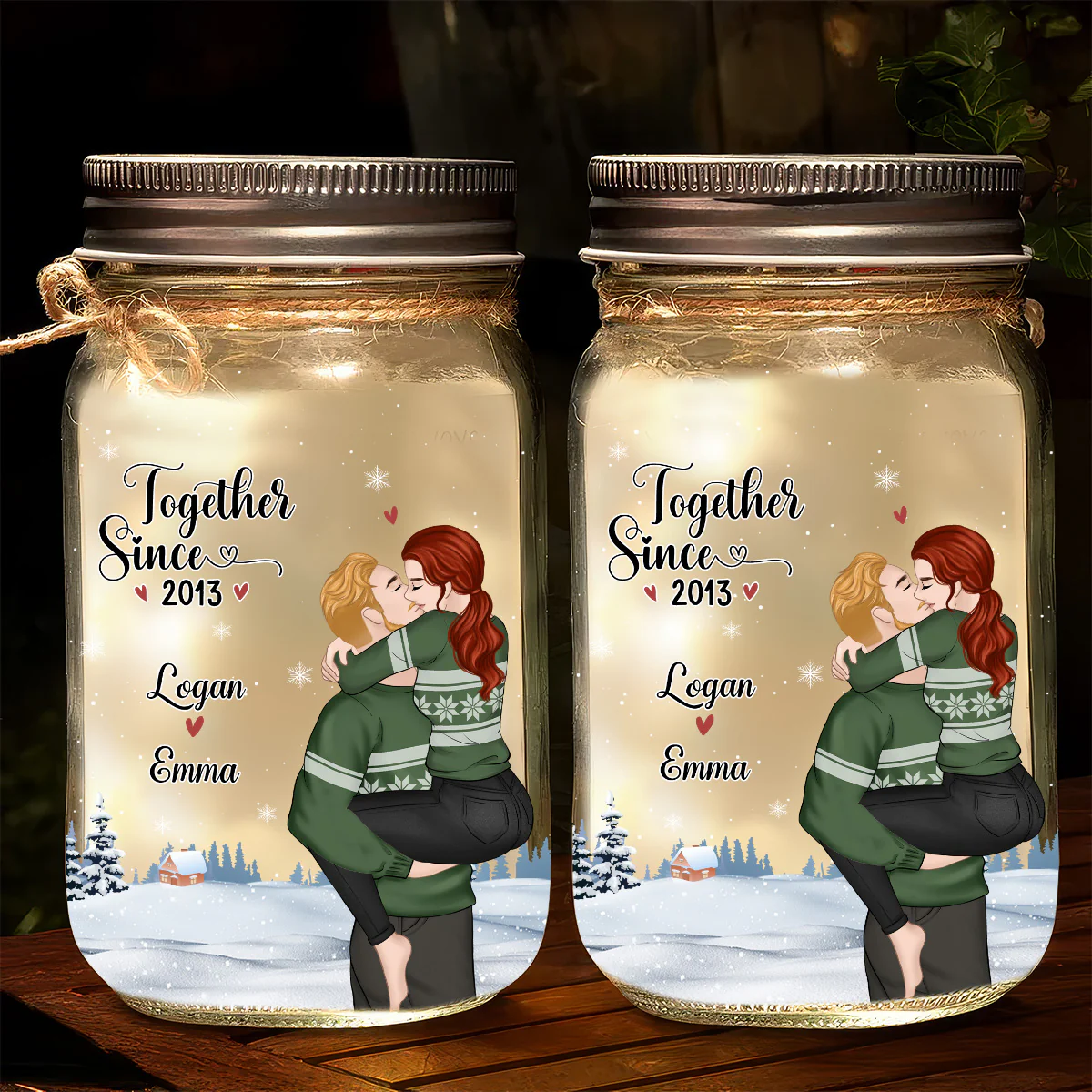 Happy First Christmas - Personalized Custom Mason Jar Light - Image 2