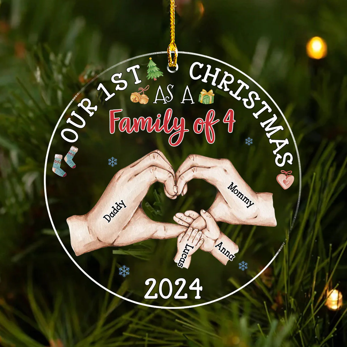 Our First Christmas - Personalized Custom Acrylic Ornament - Image 3
